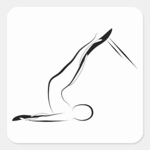 Pilates-Pose Quadratischer Aufkleber