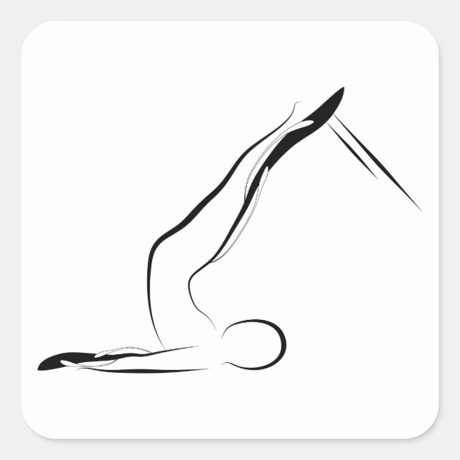 Pilates-Pose Quadratischer Aufkleber (Vorderseite)