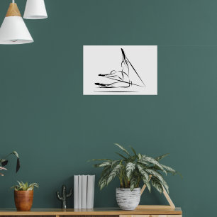 Pilates Pose Rowing auf dem Reformer Poster