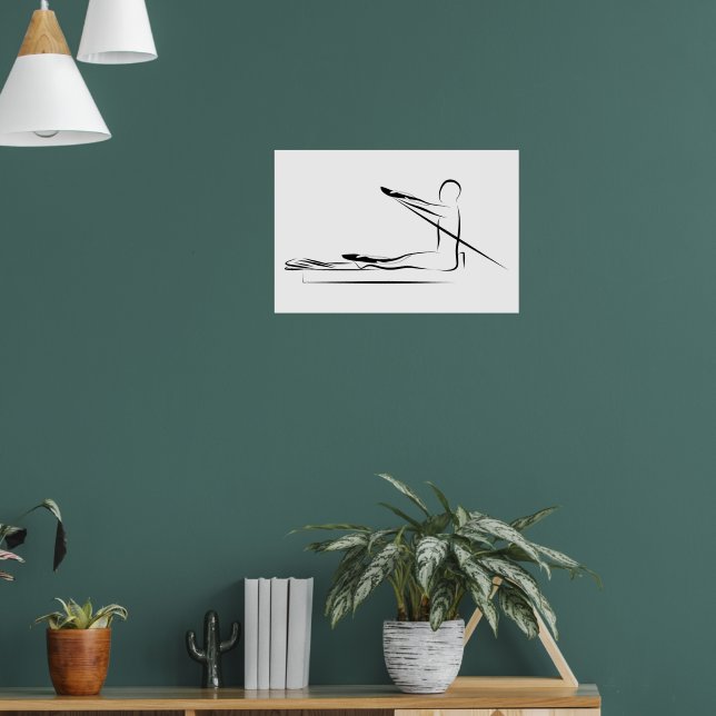 Pilates Pose Rowing auf dem Reformer Poster (Wohnzimmer 1)