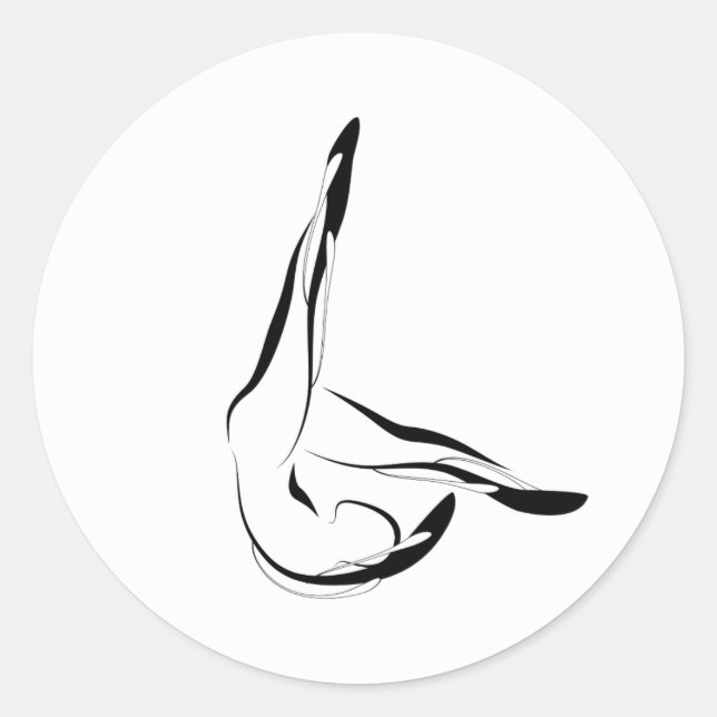 Pilates-Pose Runder Aufkleber (Vorderseite)