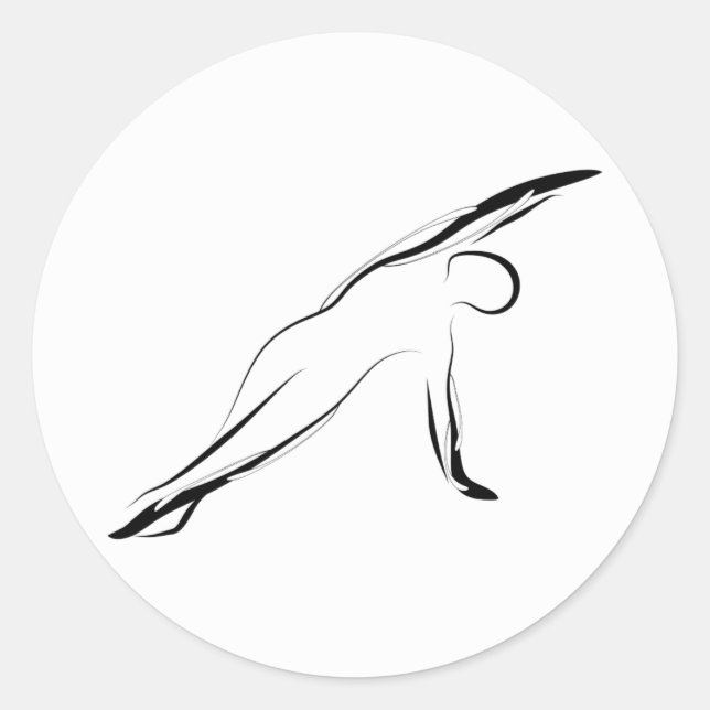 Pilates-Pose Runder Aufkleber (Vorderseite)