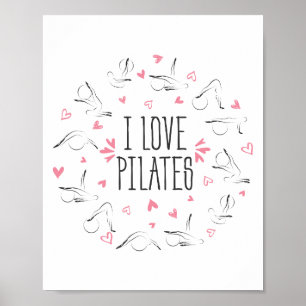 Pilates Posen in der Form eines Kreises Poster