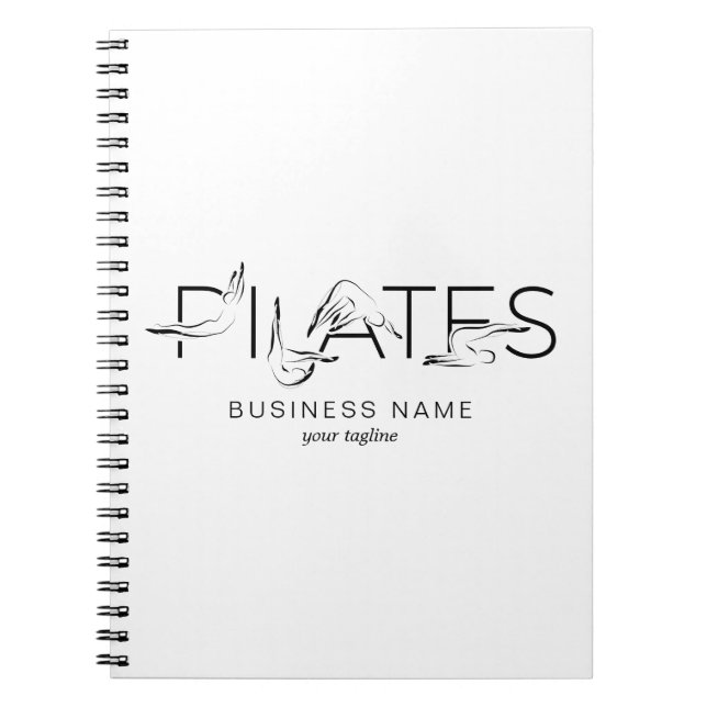 Pilates-Posen in Pilates Word Notizblock (Vorderseite)