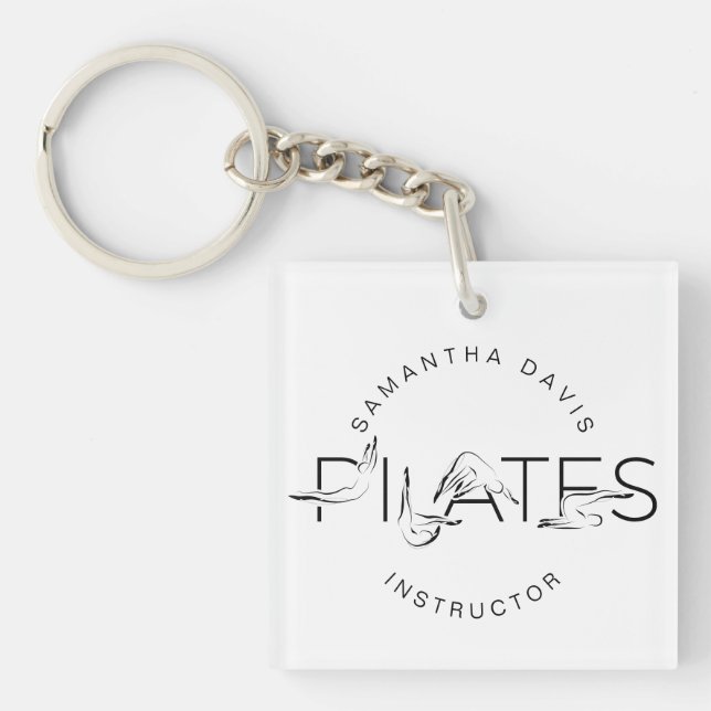 Pilates-Posen in Pilates Word Schlüsselanhänger (Vorderseite)