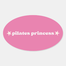 Pilates Princess rosa Herzdesign Ovaler Aufkleber