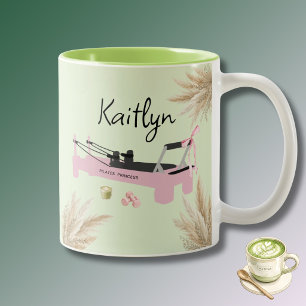 Pilates Prinzessin Rosa Reformer & Matcha Zweifarbige Tasse