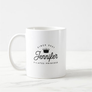 Pilates-Prinzessin-Typografie-Name Kaffeetasse