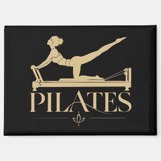 Pilates Reformer Beige und Schwarz Magnet