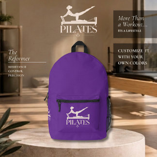 Pilates Reformer-Lila und Blassrosa Bedruckter Rucksack