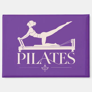 Pilates Reformer Lila und Blassrosa Magnet