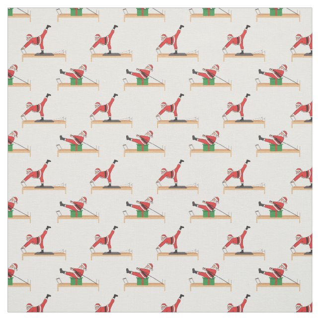 Pilates Reformer Santa Seamless Christmas Patterns Stoff (Muster)