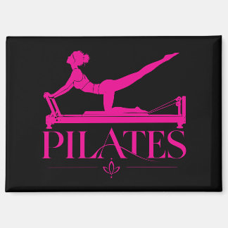 Pilates Reformer Schwarz und Hot Pink Magnet