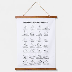 Pilates-Reformer-Übungen Wandteppich Mit Holzrahmen