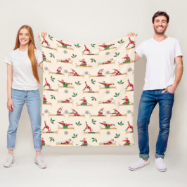 Pilates-Reformer-Weihnachtsmann nahtlose Weihnacht Fleecedecke