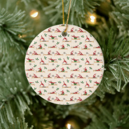 Pilates Reformer Weihnachtsmann nahtlose Weihnacht Keramik Ornament