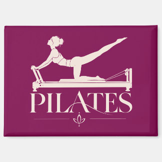 Pilates Reformer Wein und Blassrosa Magnet