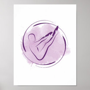 Pilates Rocker Pose Watercolor Pilates Pose Poster