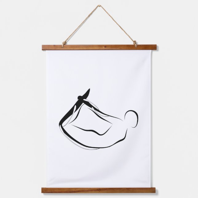 Pilates Rocking Pose - Mat Wandteppich Mit Holzrahmen (Vorderseite)