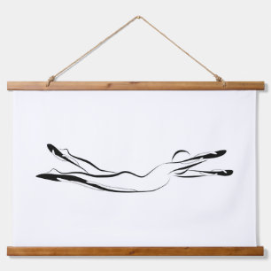 Pilates Schwimmpose - Matte Wandteppich Mit Holzrahmen