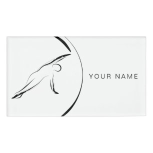 Pilates Side Bend Pose Namenschild