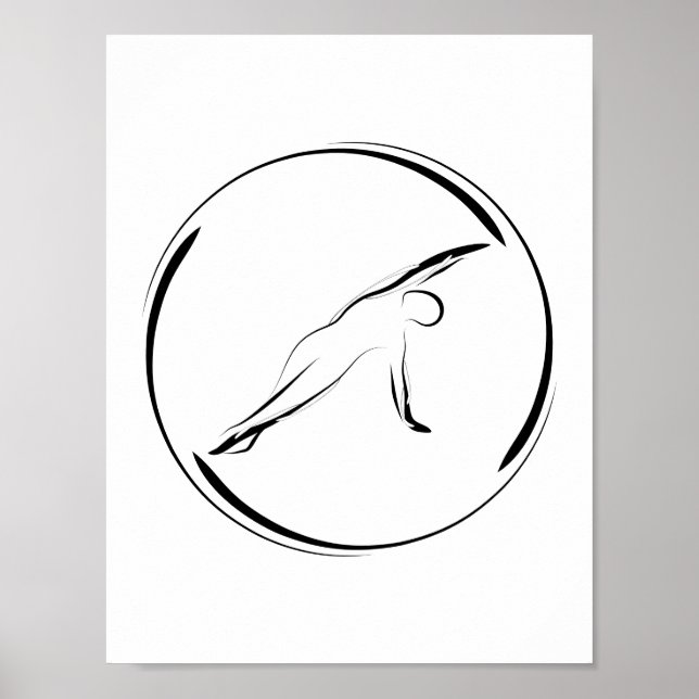 Pilates Side Bend Pose Poster (Vorne)
