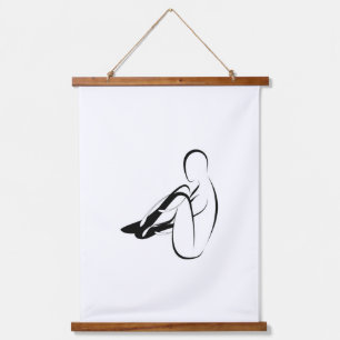 Pilates Siegel Pose - Mat Wandteppich Mit Holzrahmen