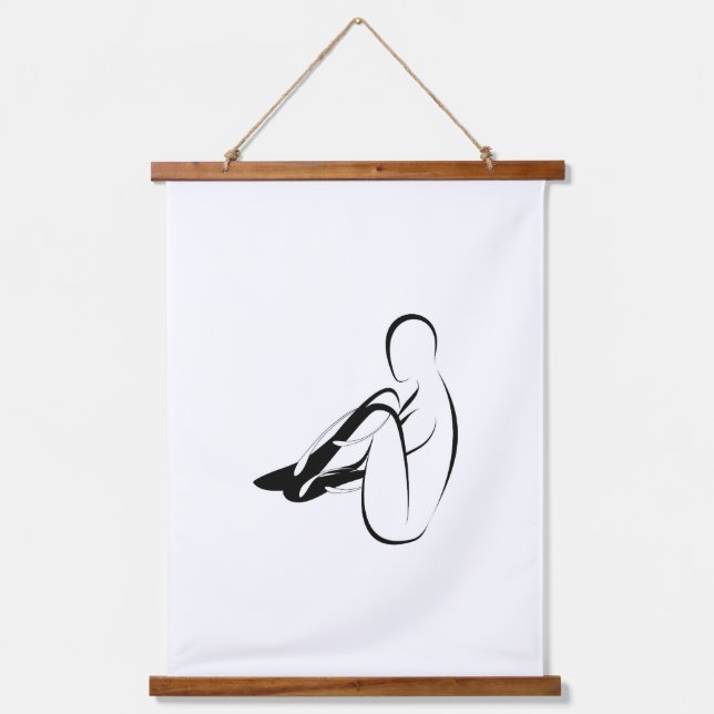 Pilates Siegel Pose - Mat Wandteppich Mit Holzrahmen (Vorderseite)