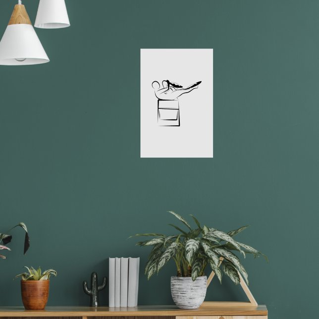 Pilates Single Leg Stretch Pose - Wunda Stuhl Poster (Wohnzimmer 1)