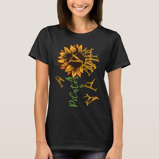 Pilates Sonnenblumenreformer Pilates Blume T-Shirt (Vorderseite)