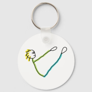 Pilates-Stickfigur Schlüsselanhänger