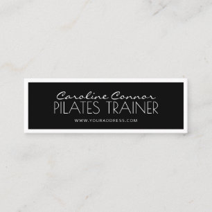 Pilates Trainer Schwarz-Weiß-Karte Mini Visitenkarte