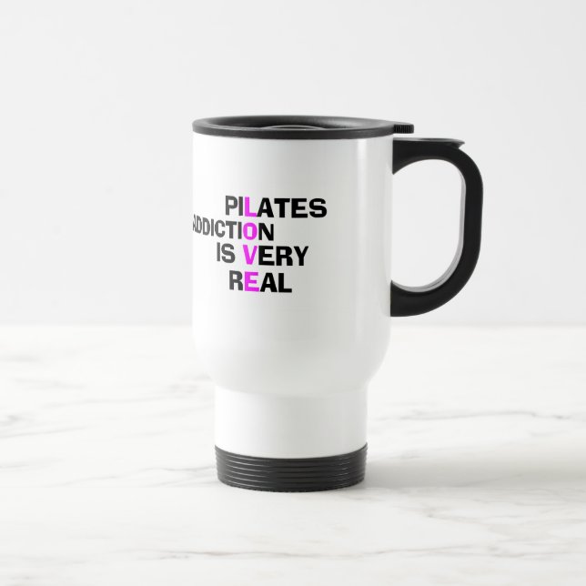 Pilates Travel Mug - Funny Fitness Geschenke Reisebecher (Rechts)