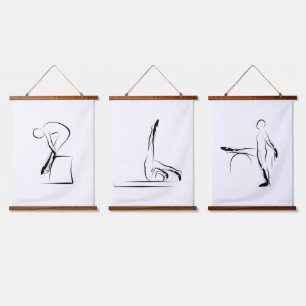 Pilates-Übungen - Reformer, Wunda Chair, Matten Wandteppich Mit Holzrahmen