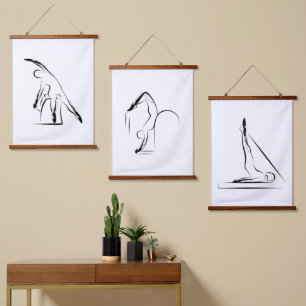 Pilates-Übungen - Reformer, Wunda-Lehrstuhl, Matte Wandteppich Mit Holzrahmen