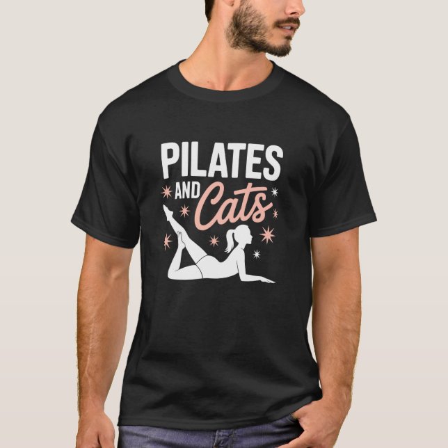 Pilates und Katzen T-Shirt (Vorderseite)