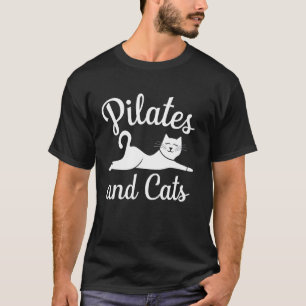 Pilates und Katzen Workout Liebhaber Lustig Pilate T-Shirt