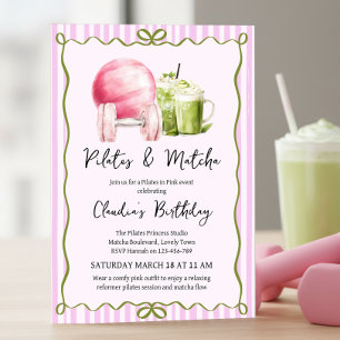 Pilates- und Matcha-Wellness-Geburtstagsfeier für  Einladung