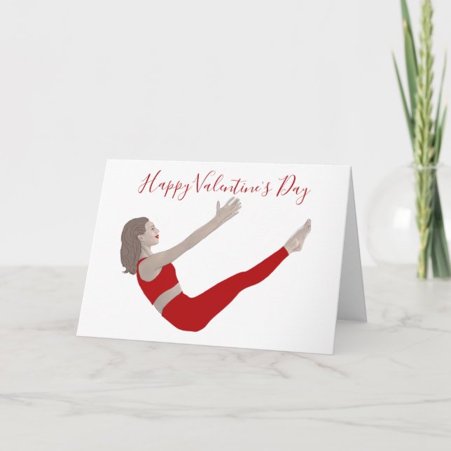 Pilates Valentine's Day Card Karte (Vorderseite)