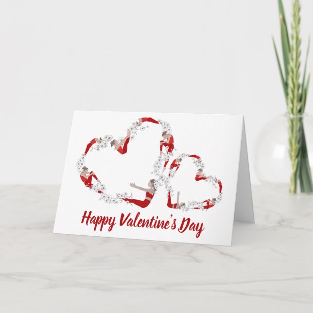 Pilates Valentine's Hearts Card Dankeskarte (Vorderseite)