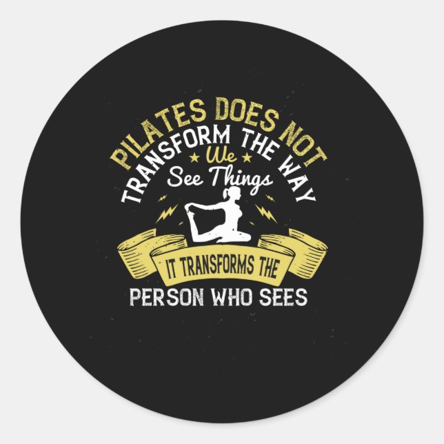 Pilates verwandelt die Person, die sieht Runder Aufkleber (Vorderseite)