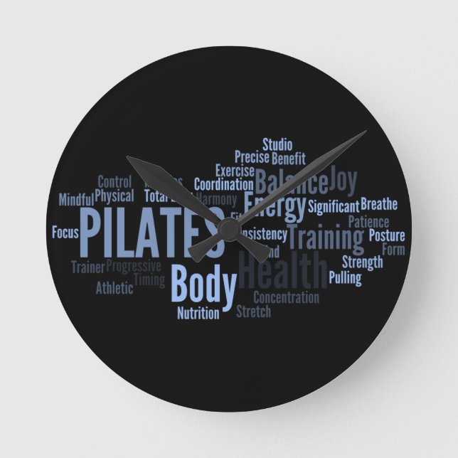 PILATES Wall Clock Runde Wanduhr (Vorderseite)
