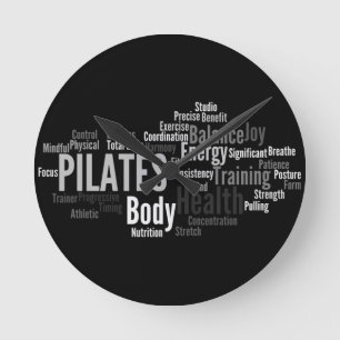 PILATES Wall Clock Runde Wanduhr