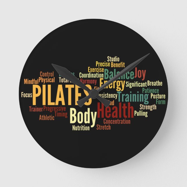 PILATES Wall Clock Runde Wanduhr (Vorderseite)
