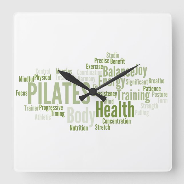 PILATES Wanduhr (Vorderseite)