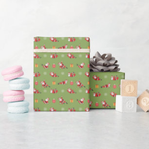 Pilates-Weihnachtsmann nahtlose Weihnachtsmuster Geschenkpapier