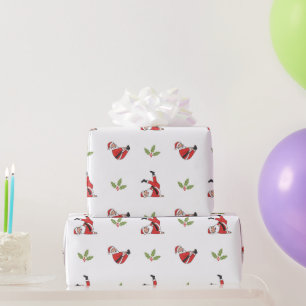 Pilates-Weihnachtsmann nahtlose Weihnachtsmuster Geschenkpapier
