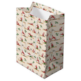 Pilates-Weihnachtsmann nahtlose Weihnachtsmuster Mittlere Geschenktüte