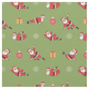 Pilates-Weihnachtsmann nahtlose Weihnachtsmuster Stoff