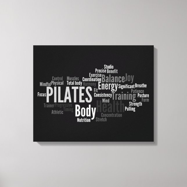 PILATES Words-Leinwand Leinwanddruck (Vorderseite)